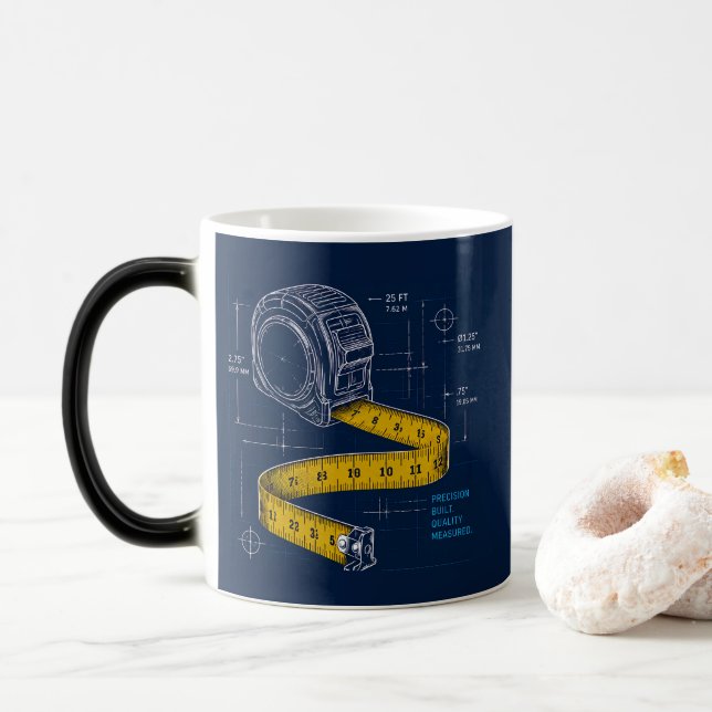 Measure Twice Carpenter Personalized Coffee Mug (With Donut)