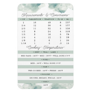 Measurements and Temps Cooking and Baking Magnet