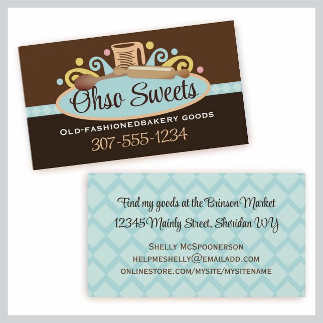 measuring cup rolling pin baking business cards... card (Creator Uploaded)