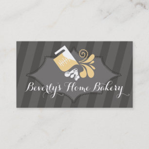 Measuring cup spoons bakery cooking culinary business card