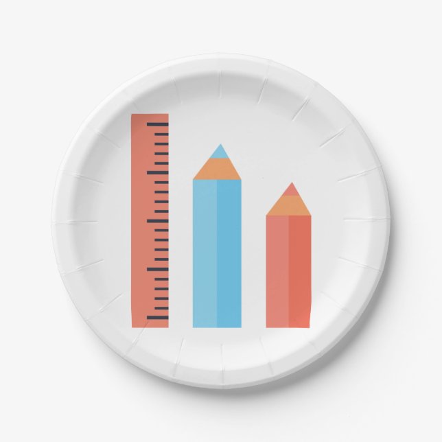 Measuring Pencils Paper Plate (Front)