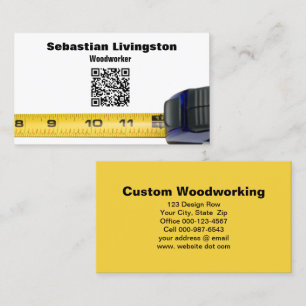 Measuring Tape Woodworking Professional QR Code Business Card