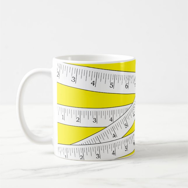 Measuring Tape Yellow Novelty Coffee Mug (Left)