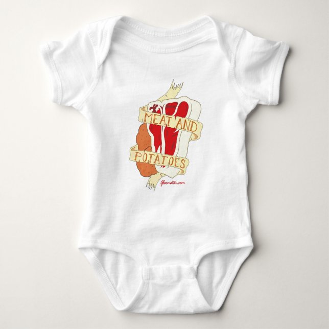 Meat and Potatoes Baby Bodysuit (Front)