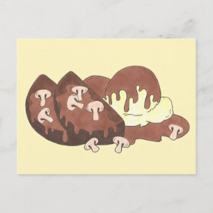 Meat and Potatoes Meatloaf Mushroom Gravy Diner Postcard