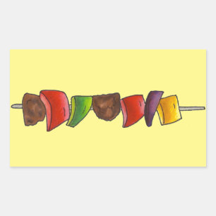 Meat and Vegetable Kebab Street Meat Veggie Skewer Sticker