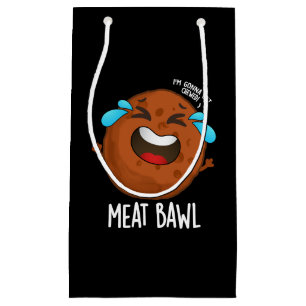Meat-bawl Funny Meatball Pun Dark BG Small Gift Bag