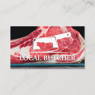 Meat Cleaver Logo   Steak Business Card