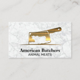 Meat Cleaver   White Marble Business Card