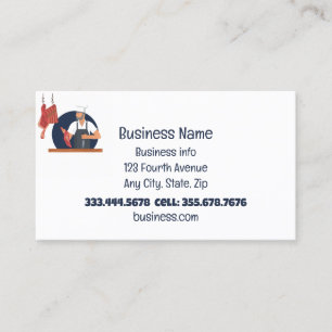 Meat Cutting Butcher Business Card