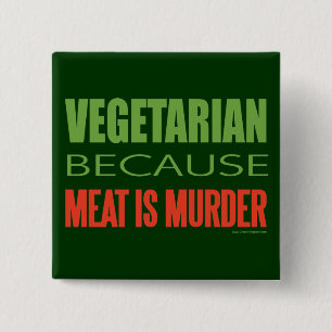 Meat Is Murder - Anti-Meat 2 Inch Square Button
