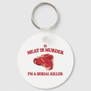 Meat is murder keychain