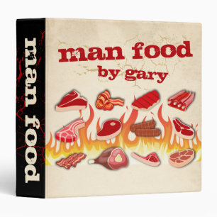 Meat men grilling personalized cookbook recipe binder