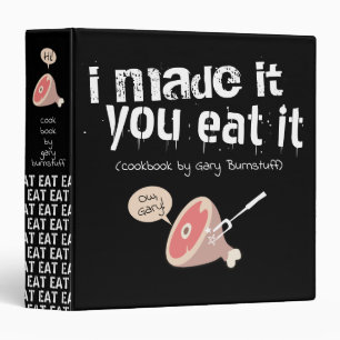 Meat men grilling personalized cookbook recipe binder