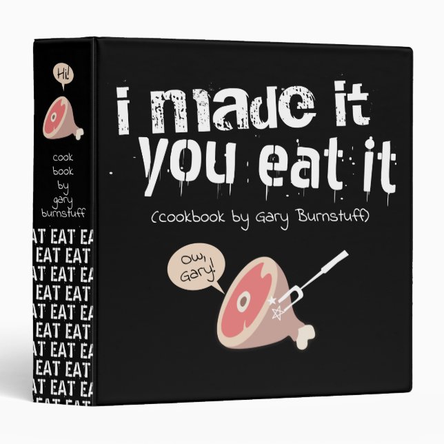 Meat men grilling personalized cookbook recipe binder (Front/Spine)