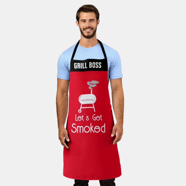 Meat Smokers, BBQ Sayings Aprons, Funny BBQ Smoker Apron (Worn)