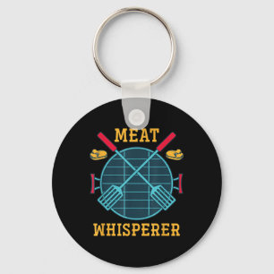 Meat Whisperer Funny Smoked Meat Grilling Bbq Chef Keychain