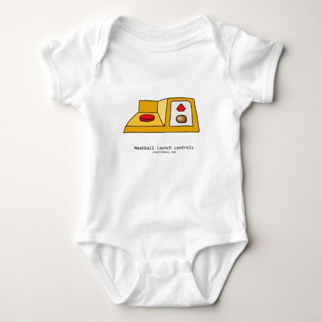 Meatball launch controls baby bodysuit (Front)