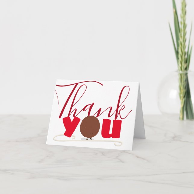 Meatball Spaghetti Food Thank You Card (Front)