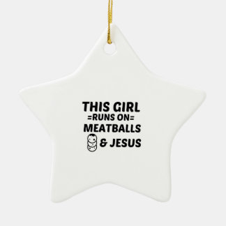 MEATBALLS AND JESUS CERAMIC ORNAMENT