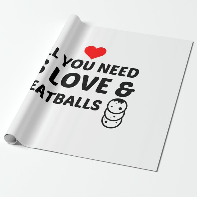 MEATBALLS AND LOVE WRAPPING PAPER (Unrolled)