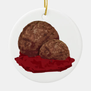 Meatballs in Sauce Ceramic Ornament