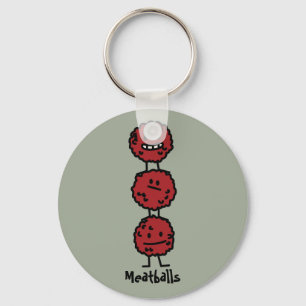Meatballs Meatball stacked on top of each other Keychain