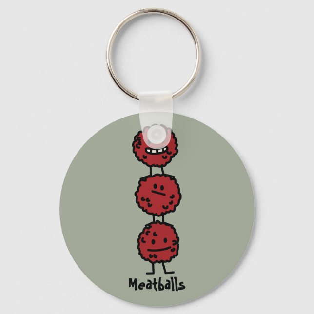 Meatballs Meatball stacked on top of each other Keychain (Front)