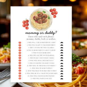 Meatballs - mommy or daddy baby shower game