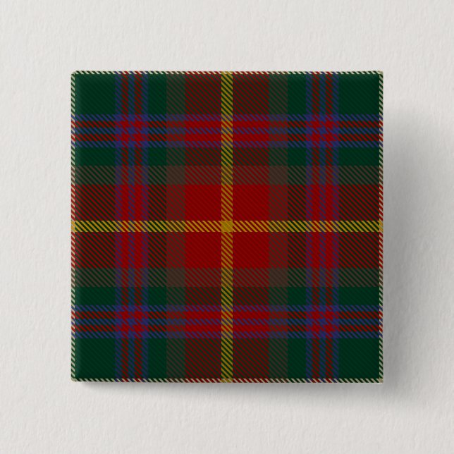 Meath County Irish Tartan 2 Inch Square Button (Front)