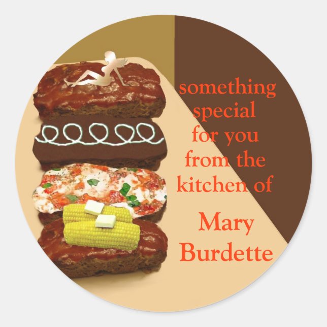 Meatloaf Buffet Personalized Classic Round Sticker (Front)