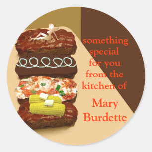 Meatloaf Buffet Personalized Classic Round Sticker