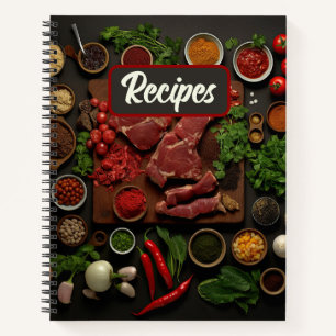 Meats, Veggies and Spices Recipe  Notebook