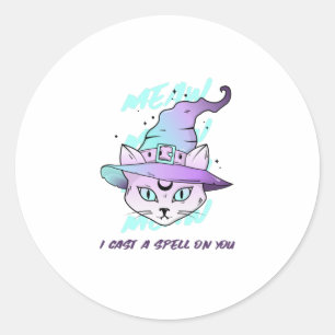 MEAW MEAW I Cast a Spell on you Classic Round Sticker