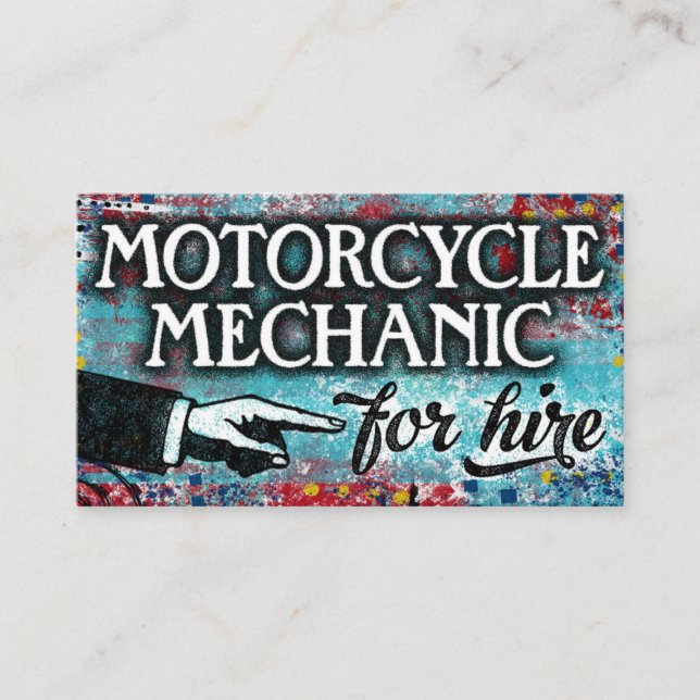 Mécanicien De Moto Pour Louer Cartes de visite - B (Devant)