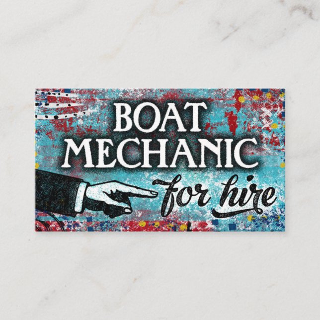 Mécanique De Bateau Pour Louer Cartes de visite -  (Devant)