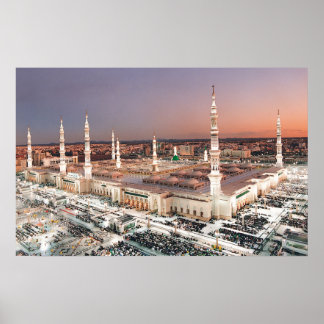 Mecca Al-Masjid an-Nabawi at Maghrib Prayer Value Poster