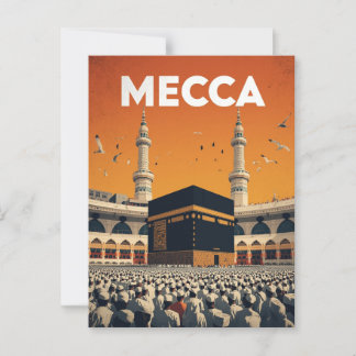 Mecca Hajj Pilgrimage Islamic Postcard