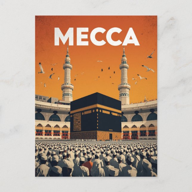 Mecca Hajj Pilgrimage Islamic Postcard (Front)