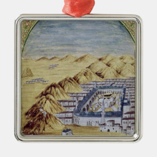 Mecca surrounded by the Mountains of Arafa Metal Ornament