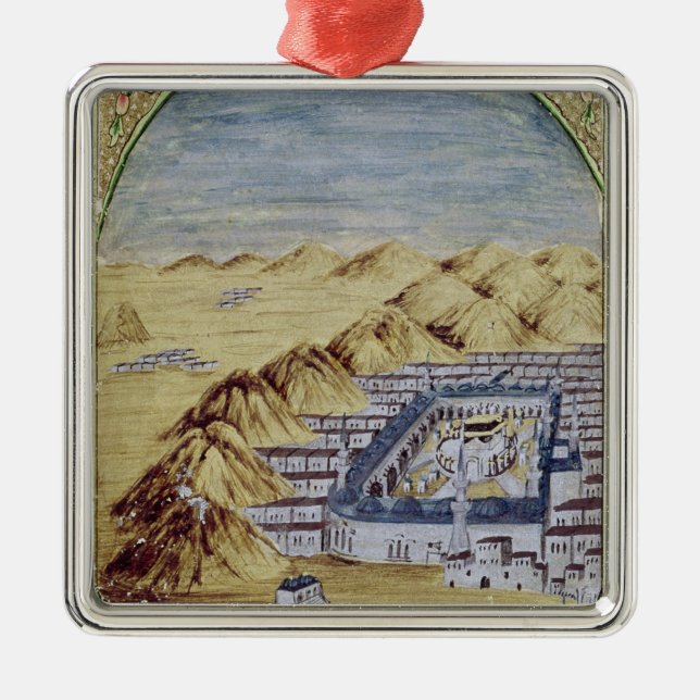 Mecca surrounded by the Mountains of Arafa Metal Ornament (Front)