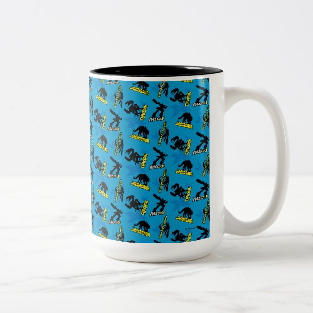 MECH-X4 Blue Pattern Two-Tone Coffee Mug (Right)