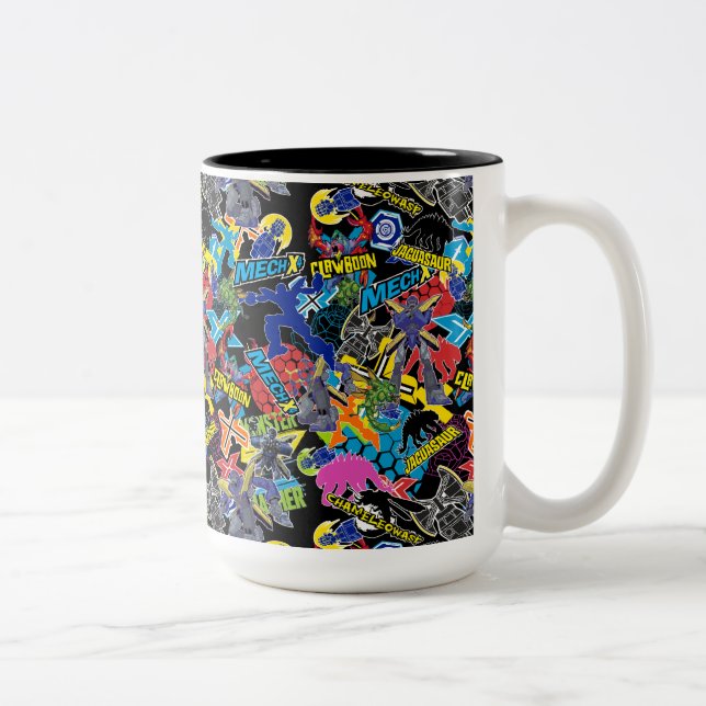 MECH-X4 Character Pattern Two-Tone Coffee Mug (Right)