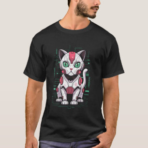 Mecha Cat Robot Android Cyborg Mom Dad Kids T-Shirt