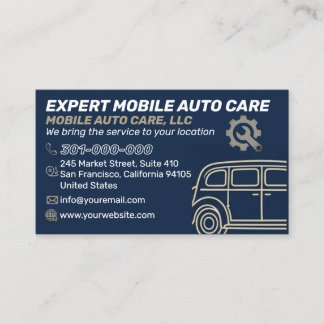 Mechani Service Auto Repair & Car AC Specialist 14 Business Card