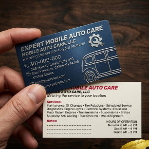 Mechani Service Auto Repair & Car AC Specialist 14 Business Card