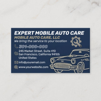 Mechani Service Auto Repair & Car AC Specialist 16 Business Card