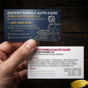 Mechani Service Auto Repair & Car AC Specialist  3 Business Card