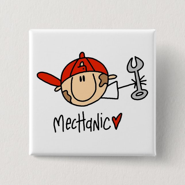 Mechanic 2 Inch Square Button (Front)