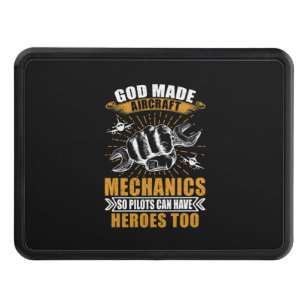 Mechanic Art   God Made Aircraft Mechanics Trailer Hitch Cover
